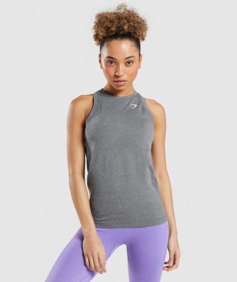 Women's Gymshark Vital Seamless 2.0 Light Tanks Grey | NZ 1LDPXV